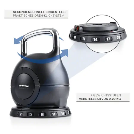 Sport-Tec verstellbare Kettlebell, 2-20 kg