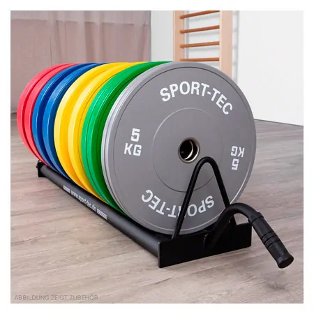 Hantelscheibenablage Bumper Plate Rack, fahrbar, LxBxH 140x28x26,8 cm
