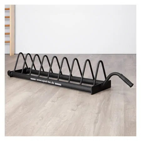 Hantelscheibenablage Bumper Plate Rack, fahrbar, LxBxH 140x28x26,8 cm
