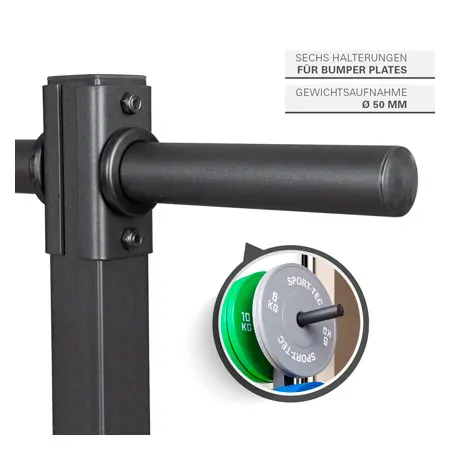 Sport-Tec Bumper Plate Rack fr Olympia Scheiben + Stangen L x B x H 73,5 x 62,5 x 118,5 cm