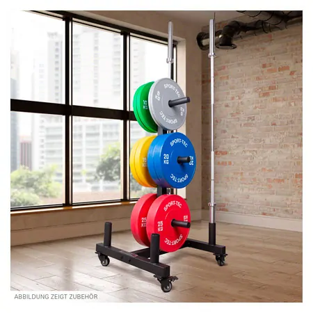Sport-Tec Bumper Plate Rack fr Olympia Scheiben + Stangen L x B x H 73,5 x 62,5 x 118,5 cm