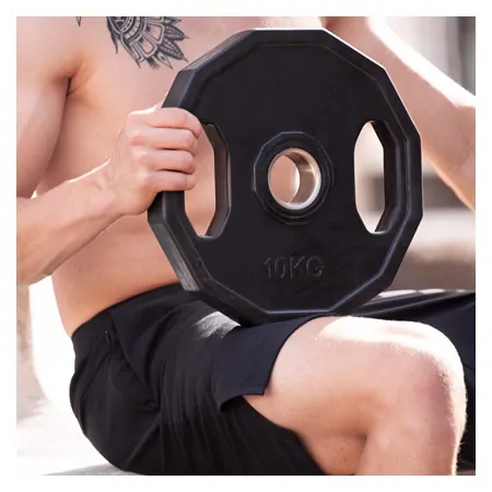 Olympia Hantelscheibe mit Gummiberzug und Griff, Bohrung  5 cm, 10 kg, Stck