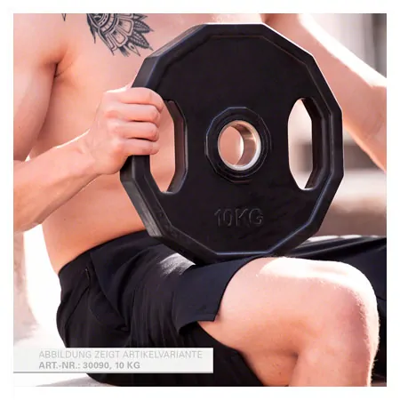 Olympia Hantelscheibe mit Gummiberzug und Griff, Bohrung  5 cm, 20 kg, Stck