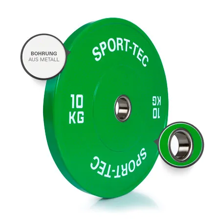 Hantelscheibe Olympia Bumper Plate, 50 mm, 10 kg,