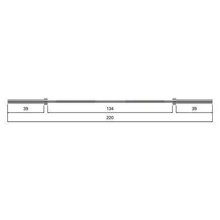 Olympia Langhantelstange Standard, 20 kg, Chrom,  5 cm x 220 cm