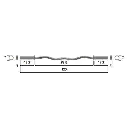 Olympia SZ-Stange Chrom inkl. Feststeller,  5 cm x 125 cm, 9,5 kg