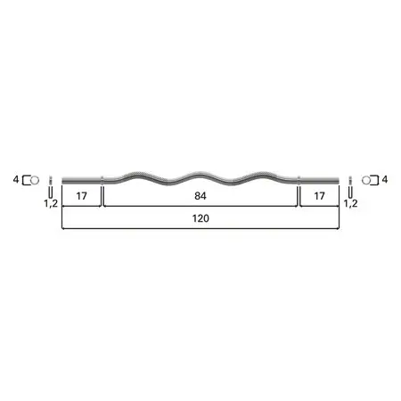 Curlstange Standard,  3 cm x 120 cm, 8 kg