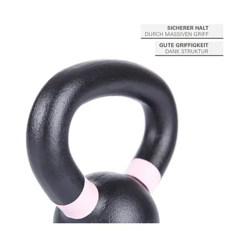 Sport-Tec Kettlebell Powdercoated, 2 kg, schwarz/rosa