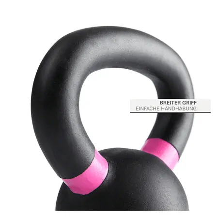 Sport-Tec Kettlebell, 4 kg, schwarz/pink