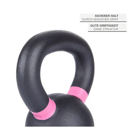 Sport-Tec Kettlebell, 4 kg, schwarz/pink
