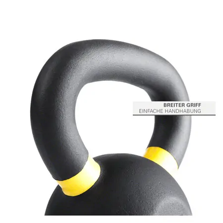 Sport-Tec Kettlebell Powdercoated, 6 kg, schwarz/hellgelb