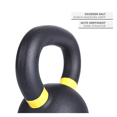 Sport-Tec Kettlebell Powdercoated, 6 kg, schwarz/hellgelb