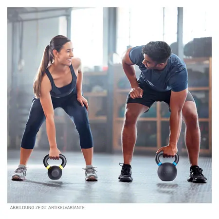 Sport-Tec Kettlebell Powdercoated, 6 kg, schwarz/hellgelb