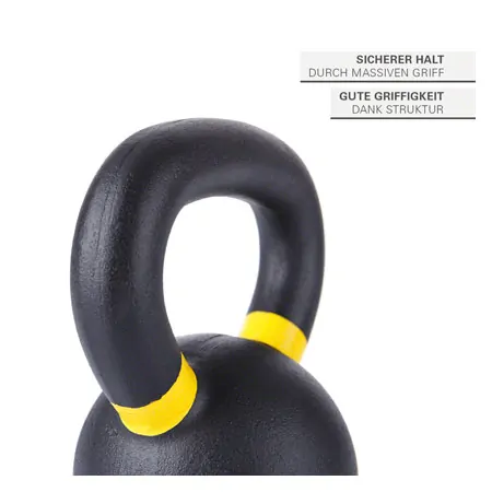 Sport-Tec Kettlebell Powdercoated, 8 kg, schwarz/gelb