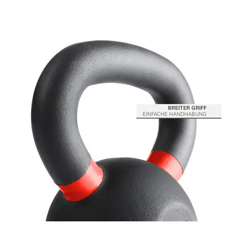 Sport-Tec Kettlebell Powdercoated, 10 kg, schwarz/hellrot