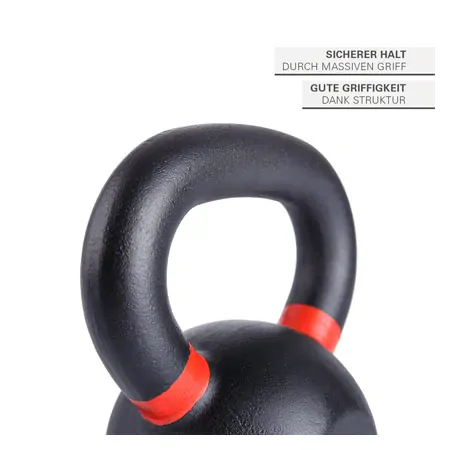Sport-Tec Kettlebell Powdercoated, 10 kg, schwarz/hellrot