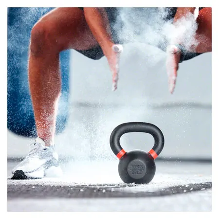 Sport-Tec Kettlebell Powdercoated, 10 kg, schwarz/hellrot