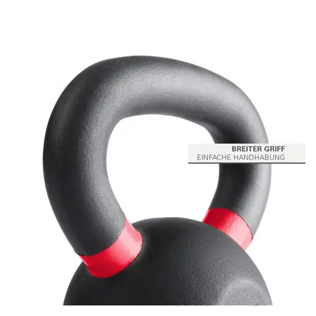 Sport-Tec Kettlebell Powdercoated, 12 kg, schwarz/rot