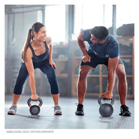 Sport-Tec Kettlebell Powdercoated, 12 kg, schwarz/rot