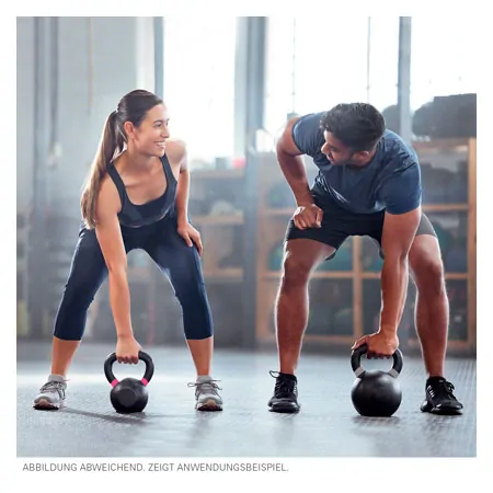 Sport-Tec Kettlebell Powdercoated, 20 kg, schwarz/hellblau