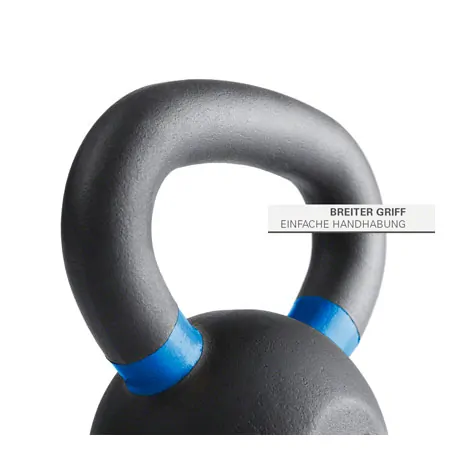 Sport-Tec Kettlebell Powdercoated, 20 kg, schwarz/hellblau