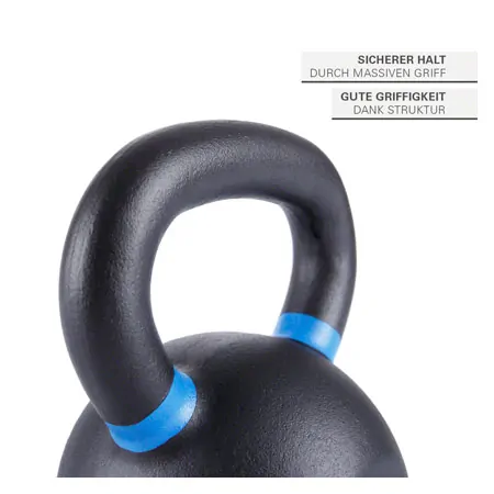 Sport-Tec Kettlebell Powdercoated, 20 kg, schwarz/hellblau