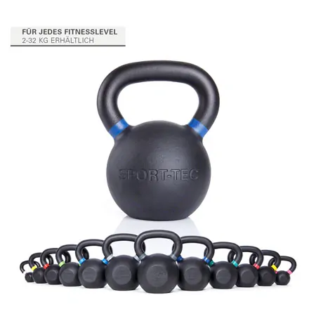 Sport-Tec Kettlebell Powdercoated, 24 kg, schwarz/blau