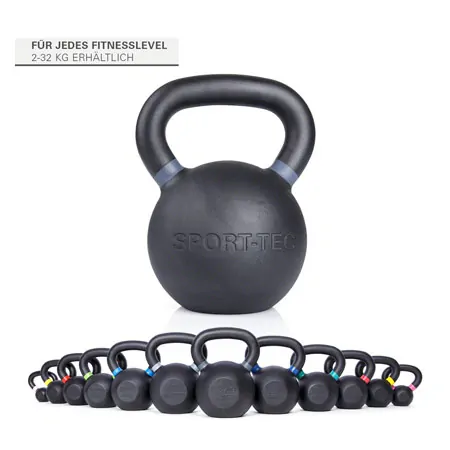 Sport-Tec Kettlebell Powdercoated, 32 kg, schwarz/anthrazit