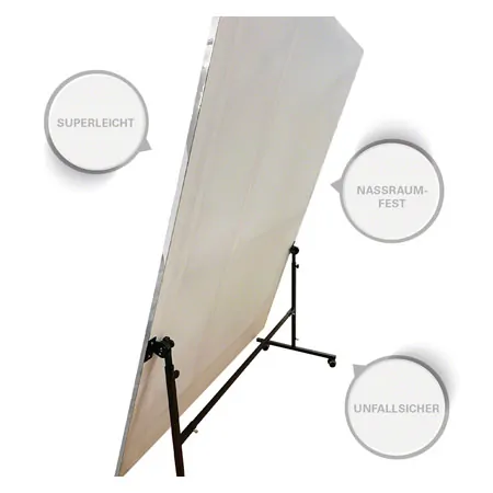 Leichtspiegel, B x H 100 x 175 cm, fahrbar und schwenkbar
