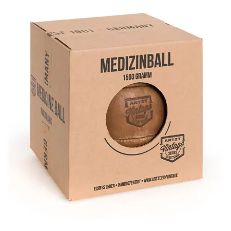 ARTZT Vintage Series Medizinball aus Leder, 1,5 kg