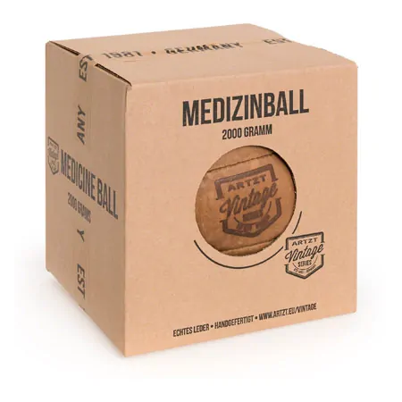 ARTZT Vintage Series Medizinball aus Leder, 2 kg