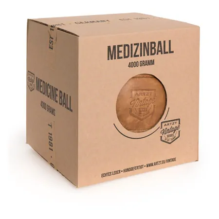 ARTZT Vintage Series Medizinball aus Leder, 4 kg