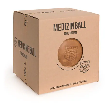 ARTZT Vintage Series Medizinball aus Leder, 5 kg