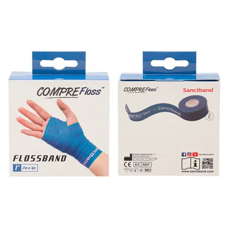 Flossband Level 2, 2 m x 2,5 cm, mittel, blau