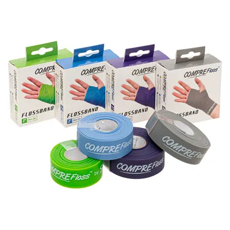 Flossband Level 2, 2 m x 2,5 cm, mittel, blau