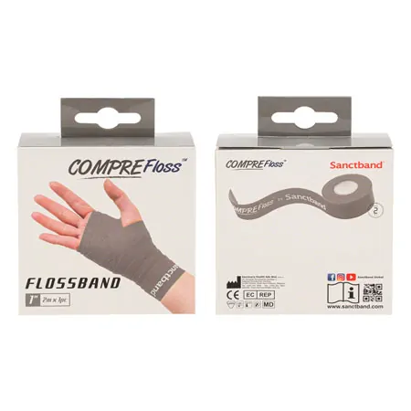 Flossband Level 4, 2 m x 2,5 cm, extra stark, grau