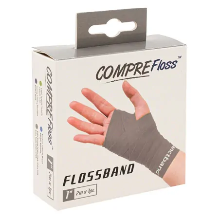 Flossband Level 4, 2 m x 2,5 cm, extra stark, grau