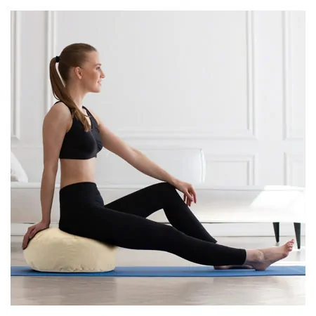 Meditationskissen mit Dinkelspelz,  40 cm