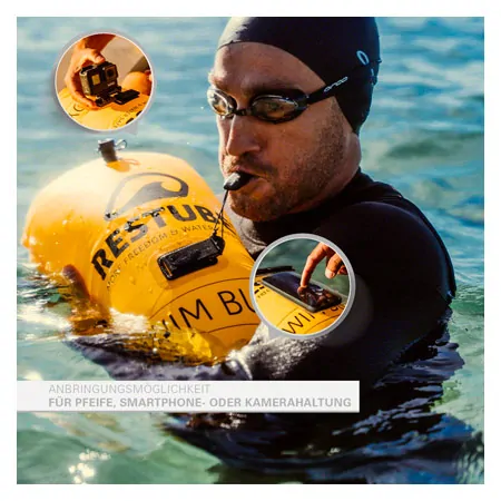 RESTUBE aufblasbare Schwimmboje und Drybag swim buoy Pro