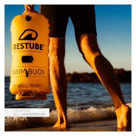 RESTUBE aufblasbare Schwimmboje und Drybag swim buoy Pro