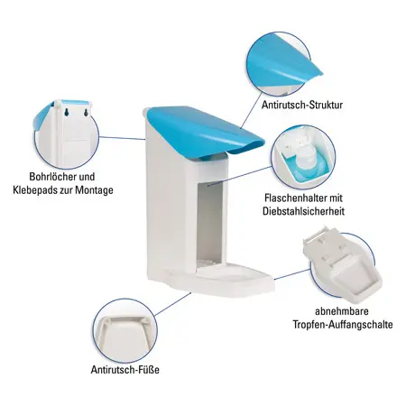 Seifenspender-Set Eurospender Safety plus, + Pumpe + Baktolin Pure 1 l