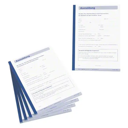 Anmeldung, 5 Blcke  50 Blatt (250 Bltter), DIN A5