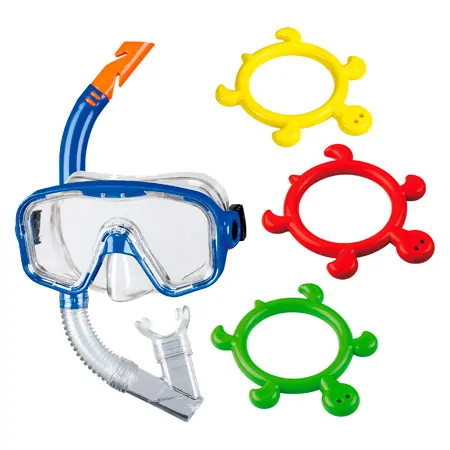 BECO Tauch-Set Tauchermaske Bahia Kids inkl. Tauchring-Set Schildi
