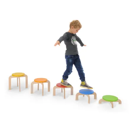 Balancetreppe, bunt, 5-tlg., Hhe 10-30 cm