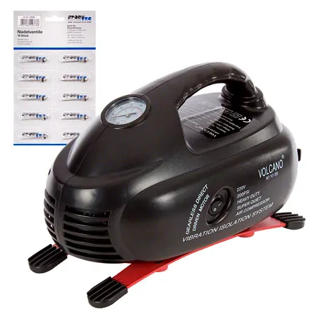 Ballkompressor Volcano, 230 V, 14 Bar, inkl. Nadelventil-Set, 10 Stck