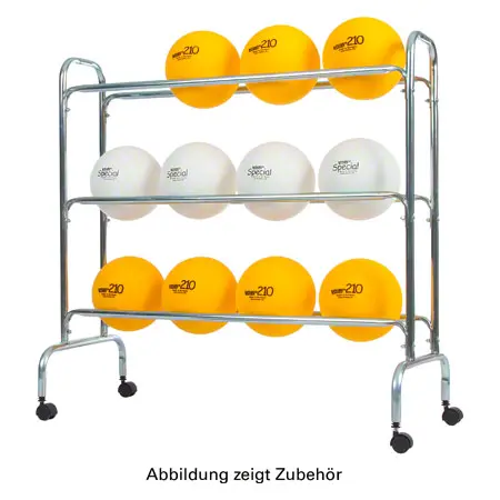 Ballregal fr bis zu max. 12 Blle, fahrbar