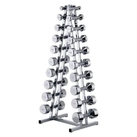 Chrom-Hantelstnder-Set mit 10 Paar Hanteln, 1-10 kg, LxBxH 45x40x121 cm