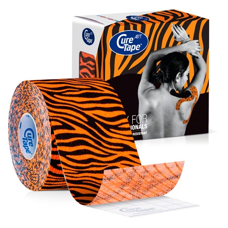 CureTape Art, 5 m x 5 cm, wasserfest, Tiger orange/schwarz