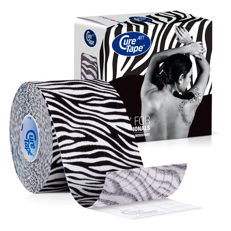 CureTape Art, 5 m x 5 cm, wasserfest, Zebra schwarz/wei