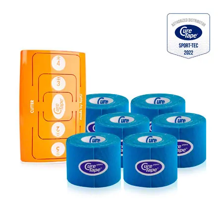 CureTape-Set, 7-tlg., Cutter + 6 Rollen CureTape Sport, LxB 5 m x 5 cm